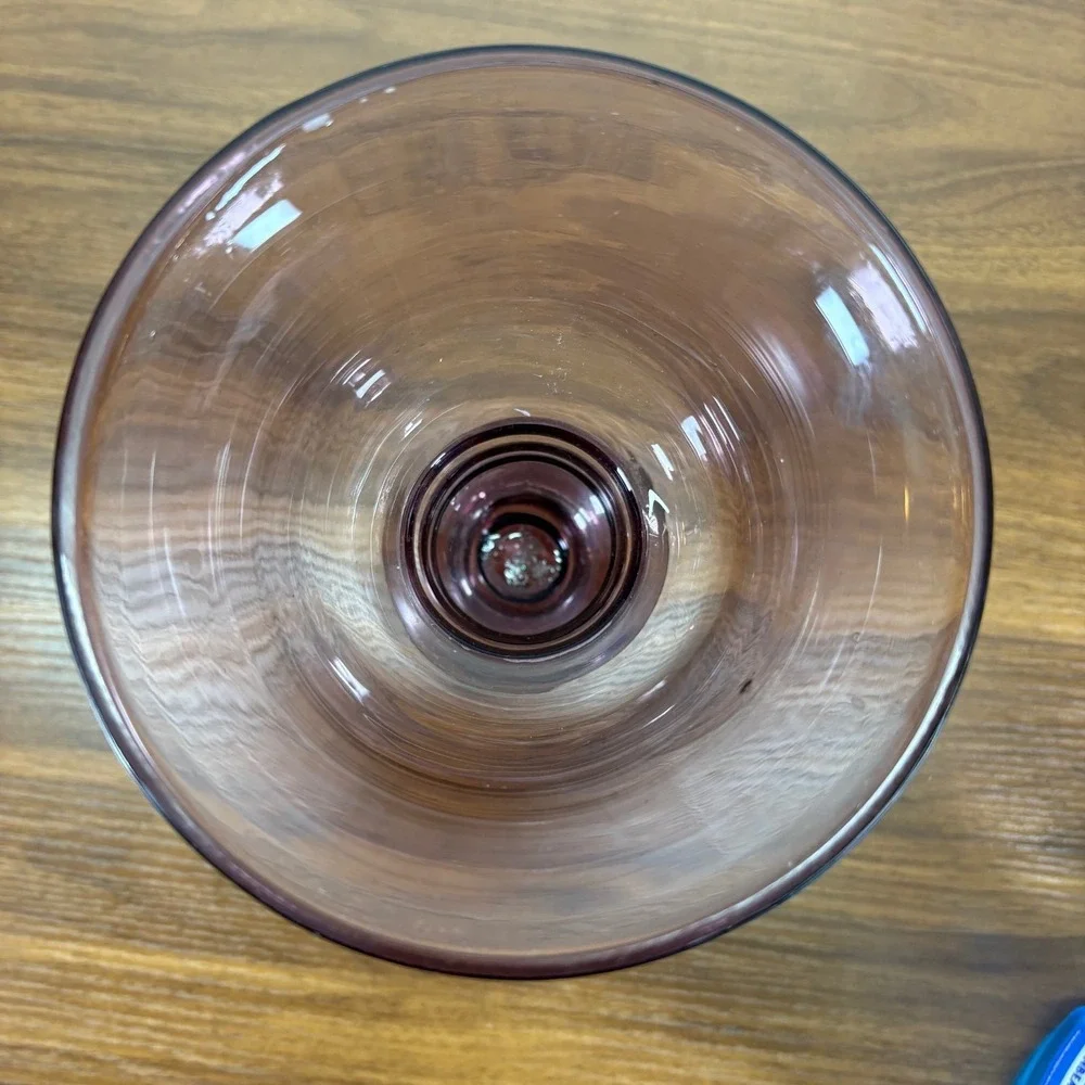 Morgantown Amethyst Crystal Glass Pedestal Flower Vase‎ Vintage 10